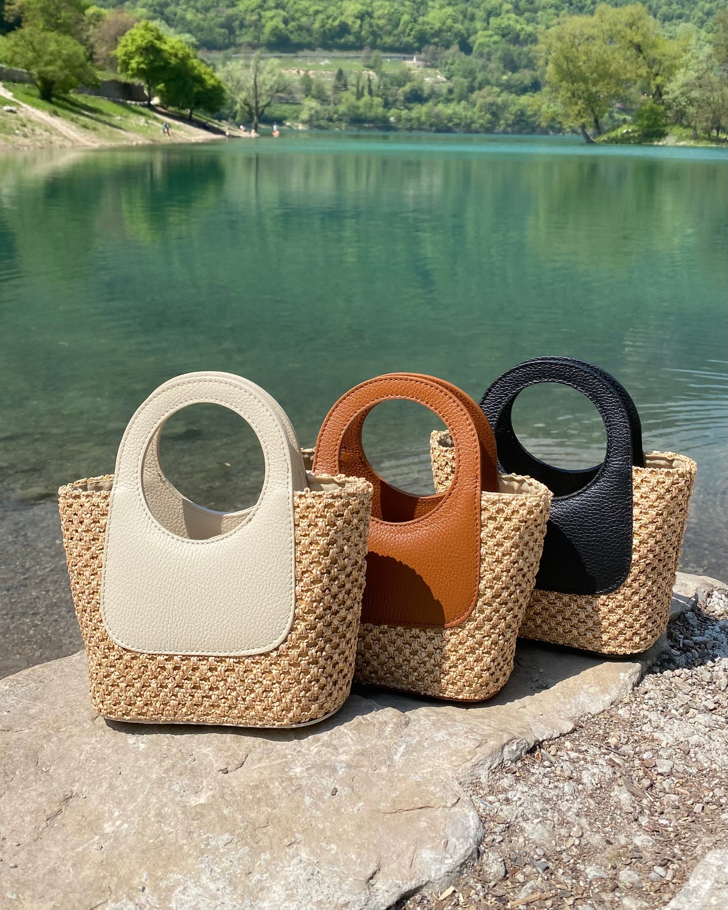 ANGIE - Mini Raffia Basket Bag