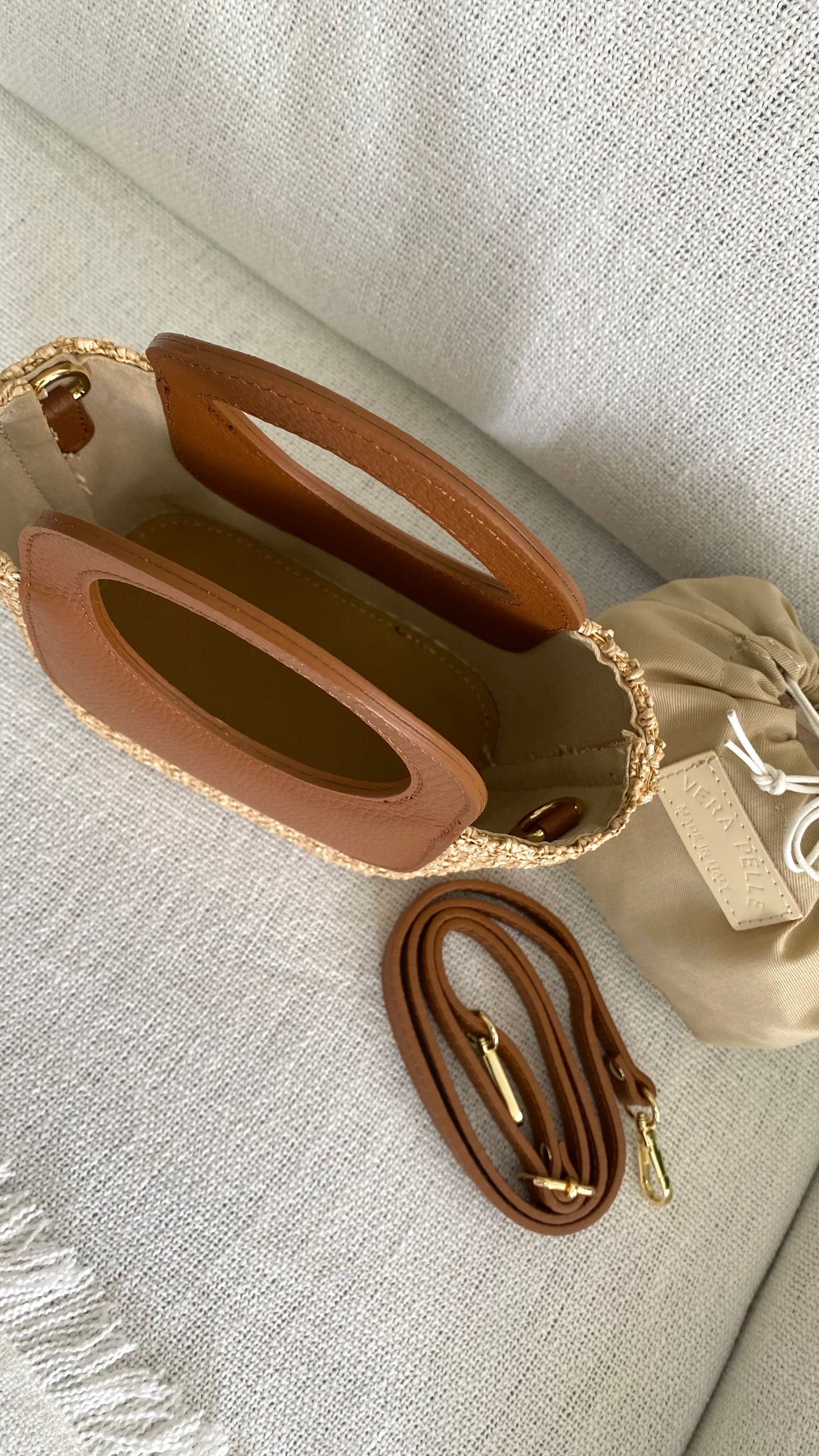 ANGIE - Mini Raffia Basket Bag