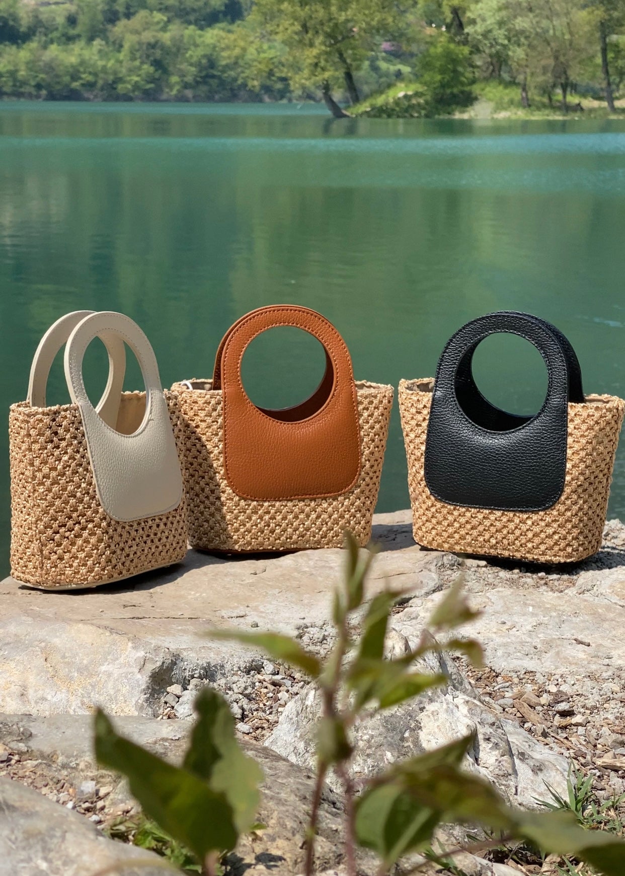 ANGIE - Mini Raffia Basket Bag