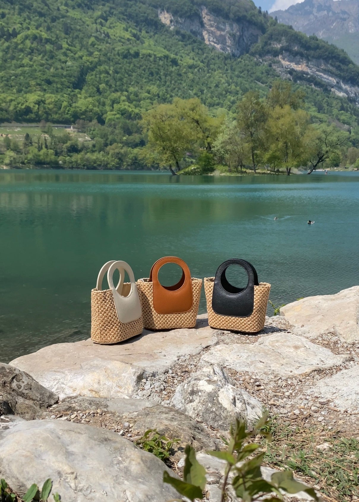 ANGIE - Mini Raffia Basket Bag