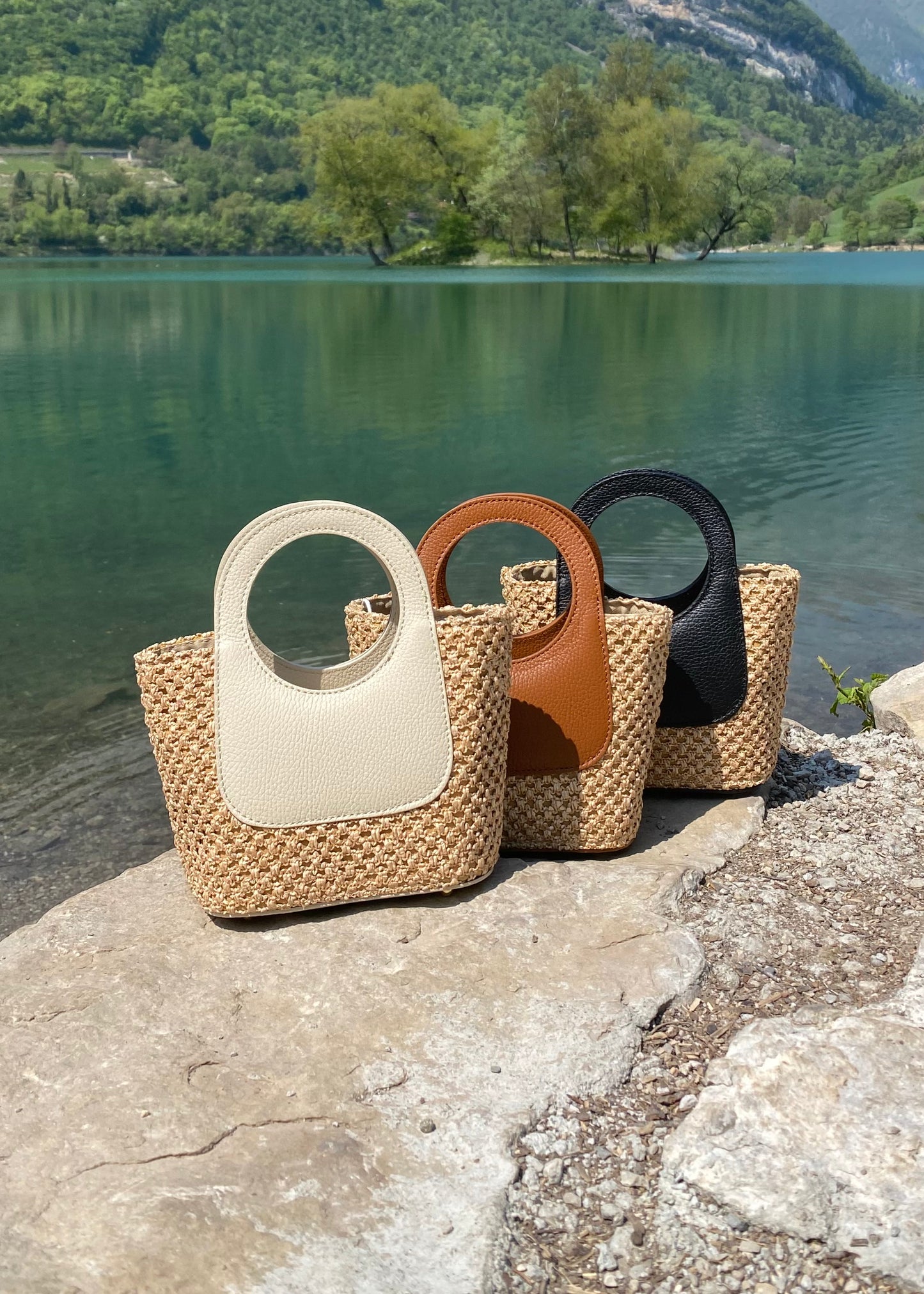 ANGIE - Mini Raffia Basket Bag